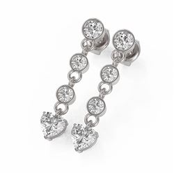 2.5 ctw Heart Diamond Designer Earrings 18K White Gold