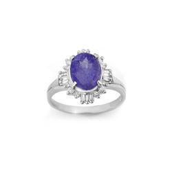 3.03 ctw Tanzanite & Diamond Ring 18K White Gold