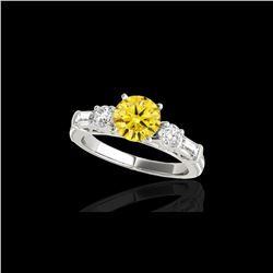 2.5 ctw SI/I Fancy Intense Yellow Diamond Pave Ring 10K White Gold