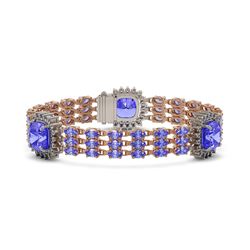 36.34 ctw Tanzanite & Diamond Bracelet 14K Rose Gold