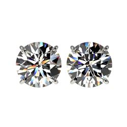 4 ctw Certified Diamond Solitaire Stud Earrings 10K White Gold