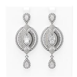 9.91 ctw Diamond Earrings 18K White Gold