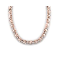 44.25 ctw Morganite & VS/SI Diamond Eternity Necklace 10K Rose Gold