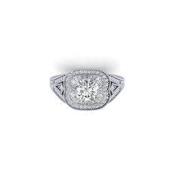 1.95 ctw Certified VS/SI Diamond Art Deco Micro Ring 14K White Gold