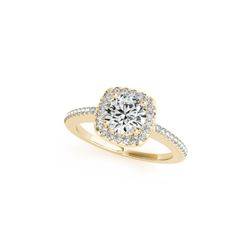 0.75 ctw Certified VS/SI Diamond Halo Ring 18K Yellow Gold
