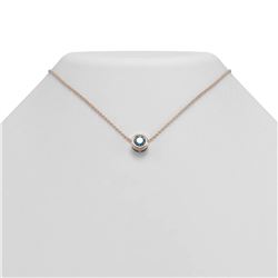 .50 ctw Intense Blue Diamond Necklace 18K Rose Gold