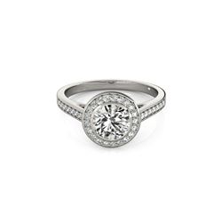 1.3 ctw Certified VS/SI Diamond Halo Ring 18K White Gold