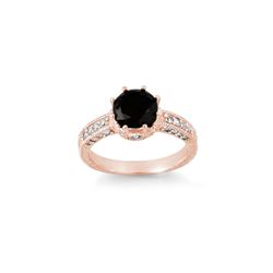 2.0 ctw VS Certified Black & White Diamond Ring 14K Rose Gold