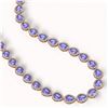 Image 2 : 44.8 ctw Tanzanite & Diamond Micro Pave Halo Necklace 10K Rose Gold
