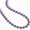 Image 2 : 52.15 ctw Sapphire & Diamond Micro Pave Halo Necklace 10K White Gold