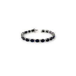 35.0 ctw Blue Sapphire Bracelet 10K White Gold