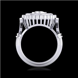 2.03 ctw VS/SI Diamond Solitaire Art Deco Ring 18K White Gold