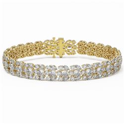 20 ctw Cushion and Marquise Cut Diamond Bracelet 18K Yellow Gold