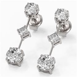 1.85 ctw Diamond Designer Earrings 18K White Gold