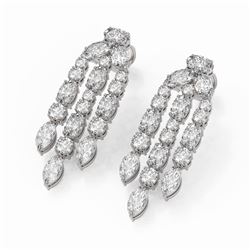 6.49 ctw Oval and Marquise cut Diamond Earrings 18K White Gold