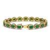 Image 2 : 15.2 ctw Emerald & Diamond Micro Pave Halo Bracelet 10K Yellow Gold