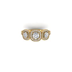 2.25 ctw Certified VS/SI Diamond 3 Stone Micro Ring 18K Yellow Gold
