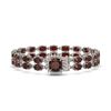 Image 1 : 30.98 ctw Garnet & Diamond Bracelet 14K White Gold