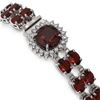 Image 2 : 30.98 ctw Garnet & Diamond Bracelet 14K White Gold