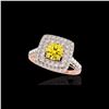 Image 1 : 2.3 ctw Certified SI/I Fancy Intense Yellow Diamond Ring 10K Rose Gold
