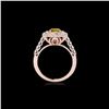 Image 2 : 2.3 ctw Certified SI/I Fancy Intense Yellow Diamond Ring 10K Rose Gold