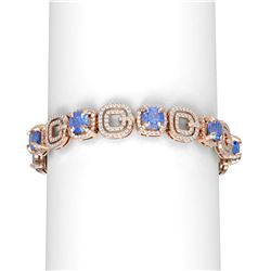 26.55 ctw Tanzanite & Diamond Bracelet 18K Rose Gold