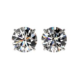 3.05 ctw Certified Quality Diamond Stud Earrings 10K White Gold