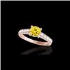 Image 1 : 1.55 ctw Certified SI/I Fancy Intense Yellow Diamond Ring 10K Rose Gold