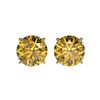 Image 1 : 2 ctw Certified Intense Yellow Diamond Stud Earrings 10K Yellow Gold