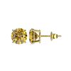 Image 2 : 2 ctw Certified Intense Yellow Diamond Stud Earrings 10K Yellow Gold