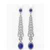 Image 1 : 9.18 ctw Sapphire & Diamond Earrings 18K White Gold