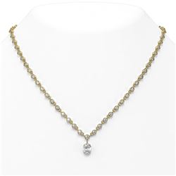 13 ctw Oval Cut Diamond Necklace 18K Yellow Gold