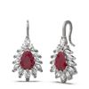 Image 2 : 12.1 ctw Ruby & Diamond Earrings 18K White Gold