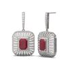 Image 2 : 16.73 ctw Ruby & Diamond Earrings 18K White Gold
