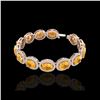 Image 2 : 24 ctw Citrine & Micro Pave VS/SI Diamond Bracelet 10K Rose Gold