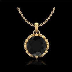 1.36 ctw Fancy Black Diamond Art Deco Stud Necklace 18K Yellow Gold
