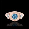 Image 2 : 1.06 ctw Fancy Intense Blue Diamond Art Deco Ring 18K Rose Gold