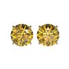 Image 1 : 3 ctw Certified Intense Yellow Diamond Stud Earrings 10K Yellow Gold