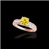 Image 1 : 1.2 ctw Certified SI/I Fancy Intense Yellow Diamond Ring 10K Rose Gold