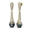 Image 1 : 4.28 ctw Diamond and Pearl Earrings 18K Yellow Gold