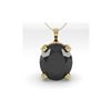 Image 2 : 9.0 ctw Oval Black Diamond Designer Necklace 18K Yellow Gold