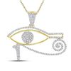 Image 1 : 10kt Yellow Gold Mens Round Diamond Eye of Horus Charm Pendant 1/2 Cttw