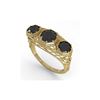Image 2 : 2 ctw Past Present Future Black Diamond Ring 18K Yellow Gold