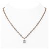 Image 1 : 13 ctw Princess Cut Diamond Necklace 18K Rose Gold
