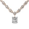 Image 2 : 13 ctw Princess Cut Diamond Necklace 18K Rose Gold