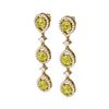 Image 2 : 5.11 ctw Fancy Yellow SI Diamond Earrings 18K Yellow Gold