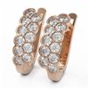 Image 1 : 1.6 ctw Diamond Designer Earrings 18K Rose Gold