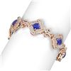 Image 2 : 23.71 ctw Sapphire & Diamond Bracelet 18K Rose Gold