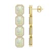 Image 2 : 12.99 ctw Opal & Diamond Micro Pave Halo Earrings 10K Yellow Gold