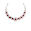 Image 1 : 45.69 ctw Ruby & VS Diamond Necklace 18K Rose Gold